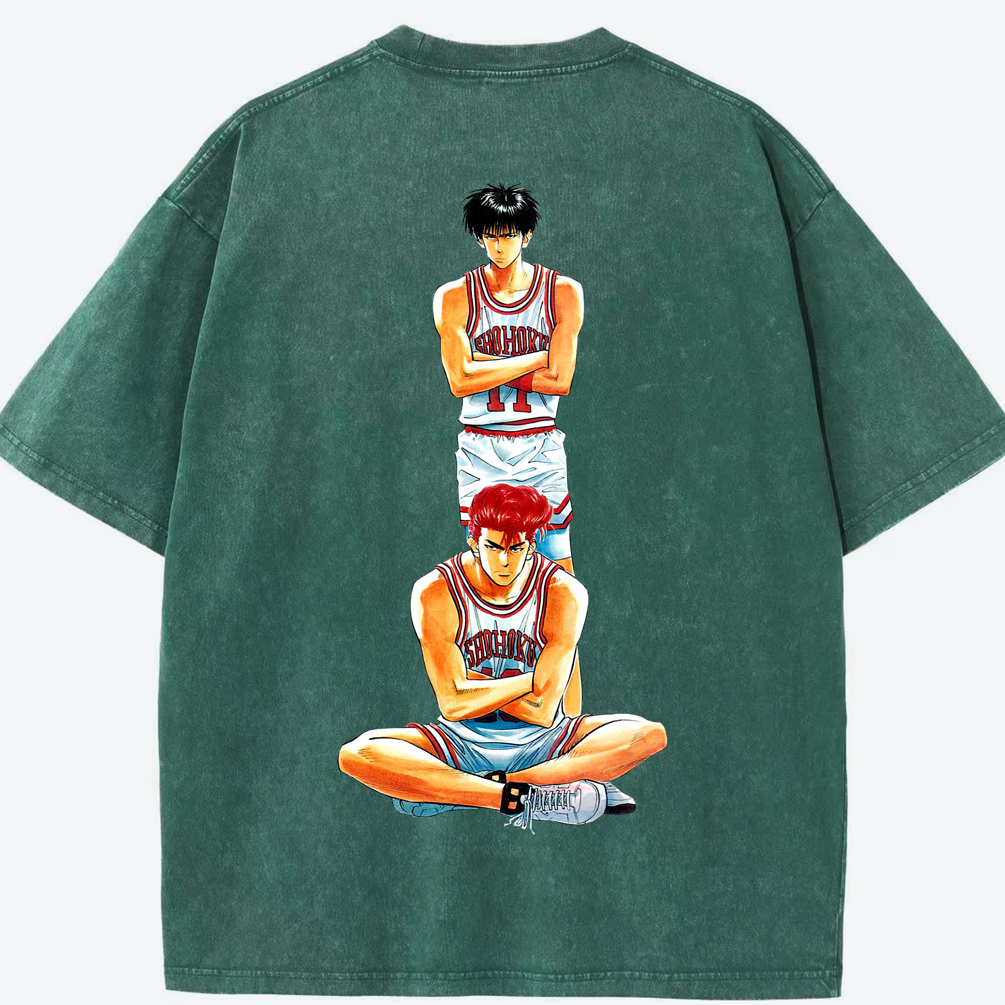 SLAM DUNK／スラムダンク 綿100% ヴィンテージ風 半袖Tシャツ（背面プリント）